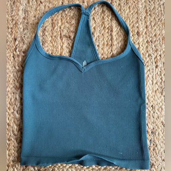 Free People Tops - FP Movement Teal Ribbed Racerback Crop Top Med/Large
